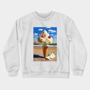 Big ice cream cone on the Beach Crewneck Sweatshirt